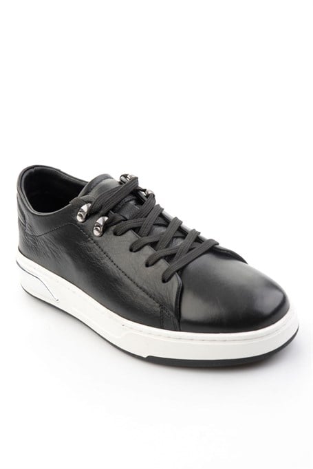 Siyah Hakiki Deri Erkek Sneaker E01593000503