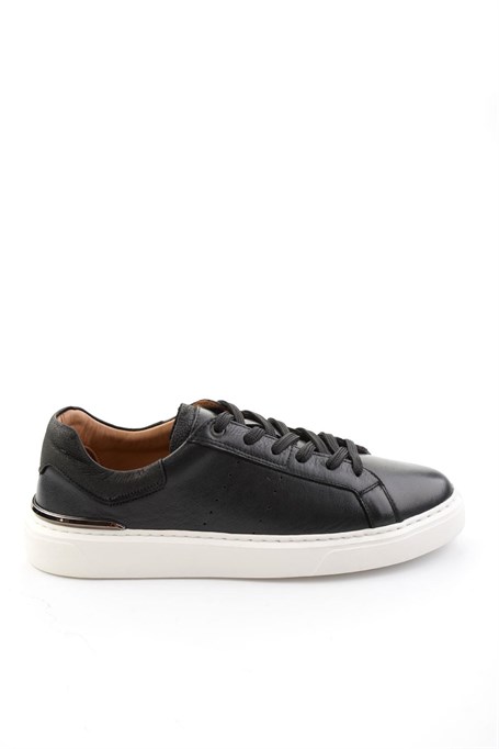 Siyah Hakiki Deri Erkek Sneaker E01595327543