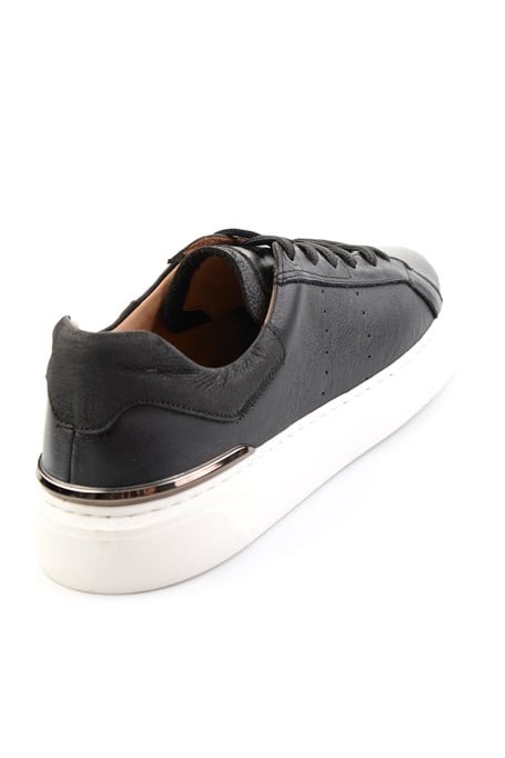 Siyah Hakiki Deri Erkek Sneaker E01595327543