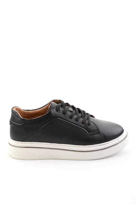Siyah Hakiki Deri Erkek Sneaker E01595142043