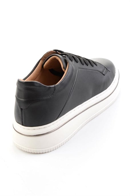 Siyah Hakiki Deri Erkek Sneaker E01595142043