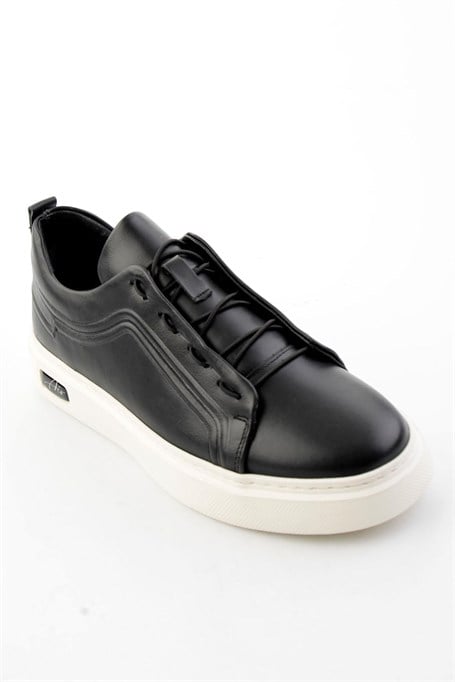 Siyah Hakiki Deri Erkek Sneaker E01700178003