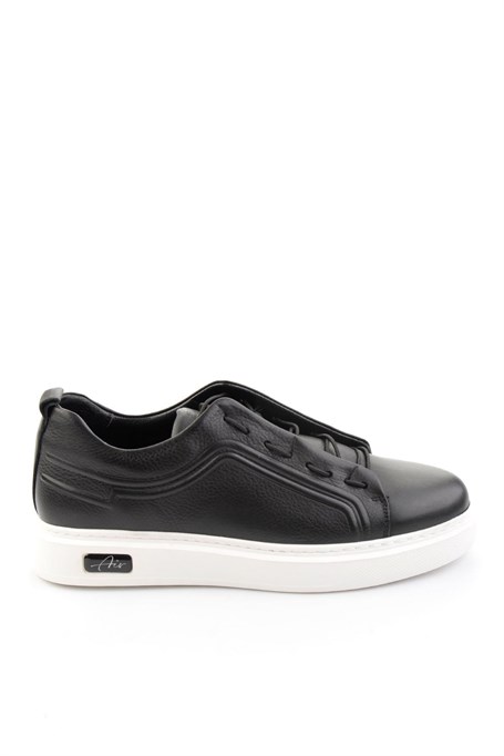 Siyah Hakiki Deri Erkek Sneaker E01700178003