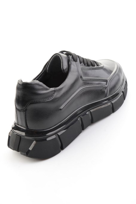 Siyah Hakiki Deri Erkek Sneaker E01736060241