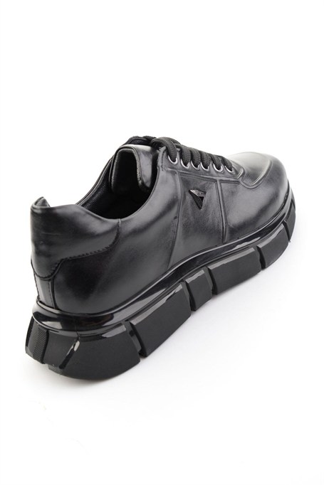 Siyah Hakiki Deri Erkek Sneaker E01736060141