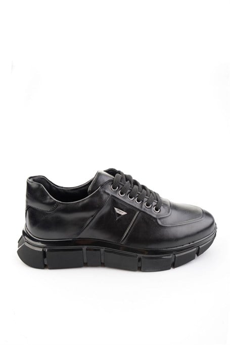 Siyah Hakiki Deri Erkek Sneaker E01736060141