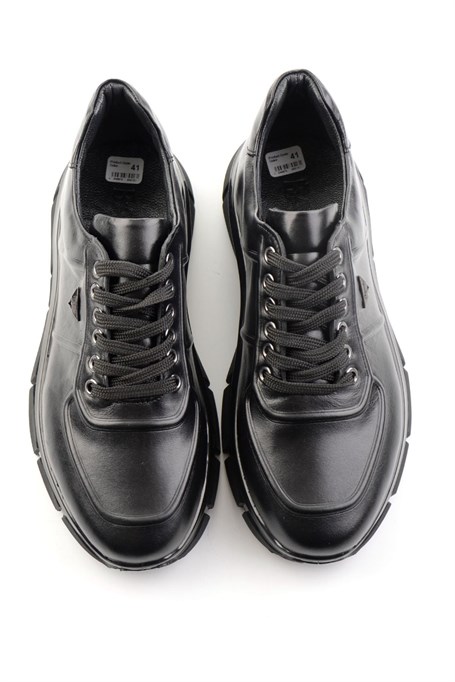 Siyah Hakiki Deri Erkek Sneaker E01736060141