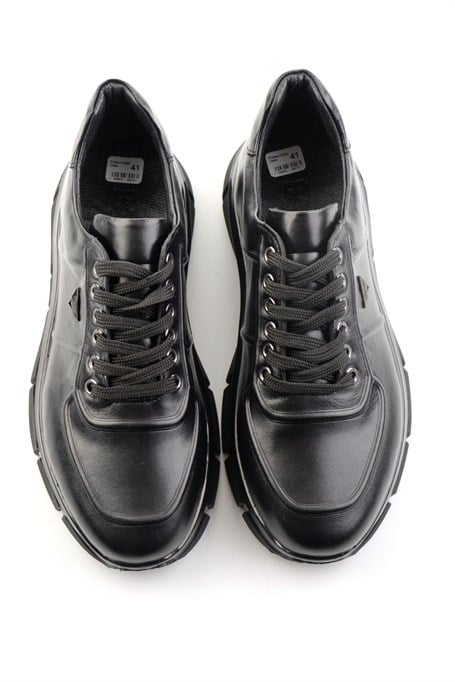 Siyah Hakiki Deri Erkek Sneaker E01736060141