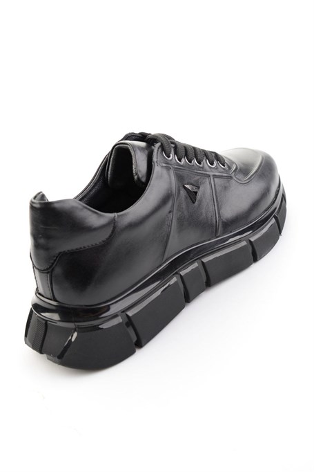 Siyah Hakiki Deri Erkek Sneaker E01736060141