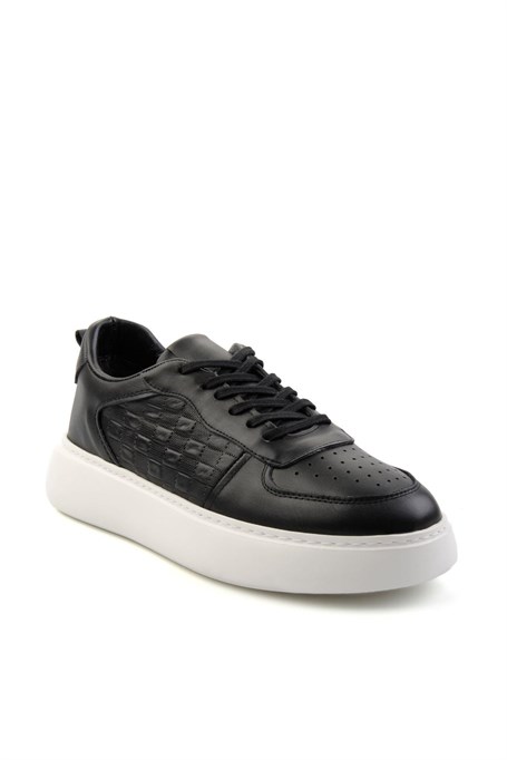 Siyah Hakiki Deri Erkek Sneaker E01759101403