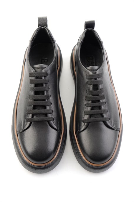 Siyah Hakiki Deri Erkek Sneaker E01811300503