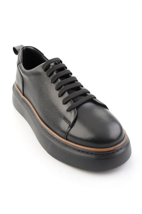 Siyah Hakiki Deri Erkek Sneaker E01811300503