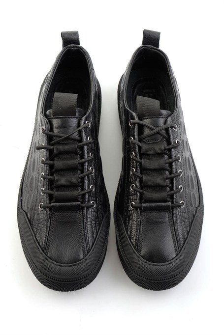 Siyah Hakiki Deri Erkek Sneaker E01900251044