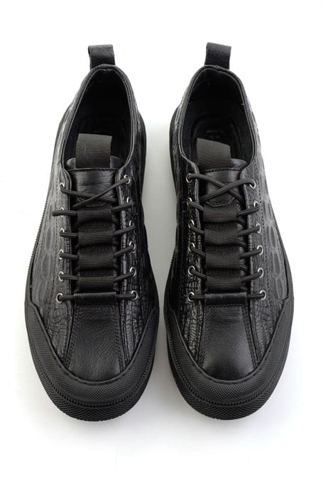 Siyah Hakiki Deri Erkek Sneaker E01900251044