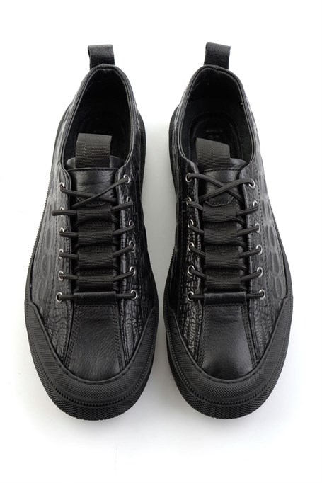 Siyah Hakiki Deri Erkek Sneaker E01900251044