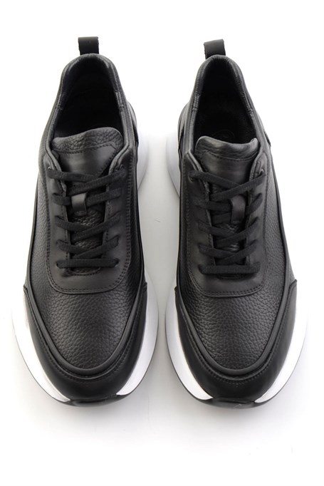 Siyah Hakiki Deri Erkek Sneaker E01958176543