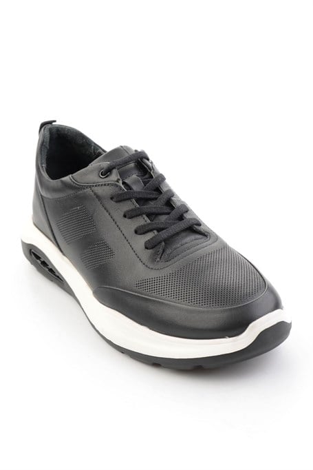 Siyah Hakiki Deri Erkek Sneaker E01958176343