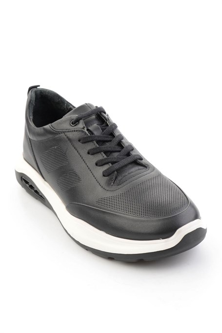 Siyah Hakiki Deri Erkek Sneaker E01958176343