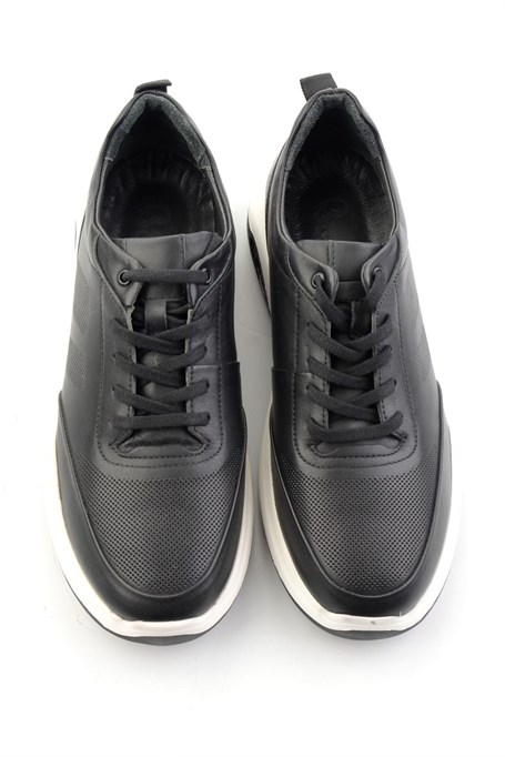 Siyah Hakiki Deri Erkek Sneaker E01958176343