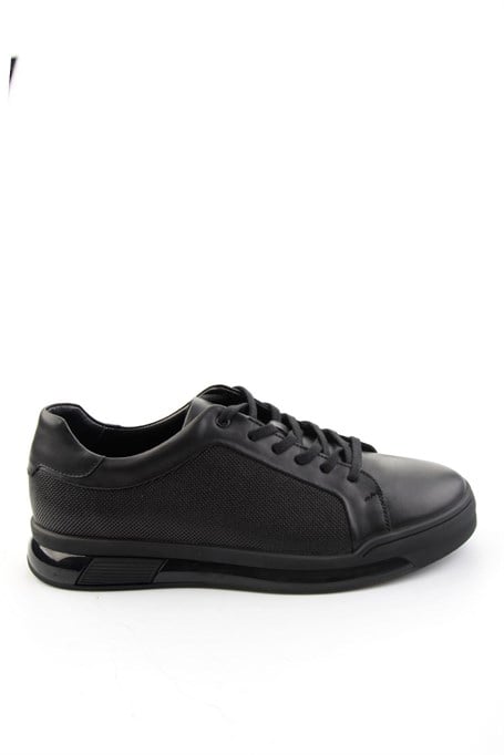 Siyah Hakiki Deri Erkek Sneaker E01958176643