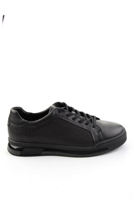 Siyah Hakiki Deri Erkek Sneaker E01958176643