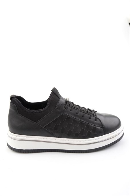 Siyah Hakiki Deri Erkek Sneaker E01958181643