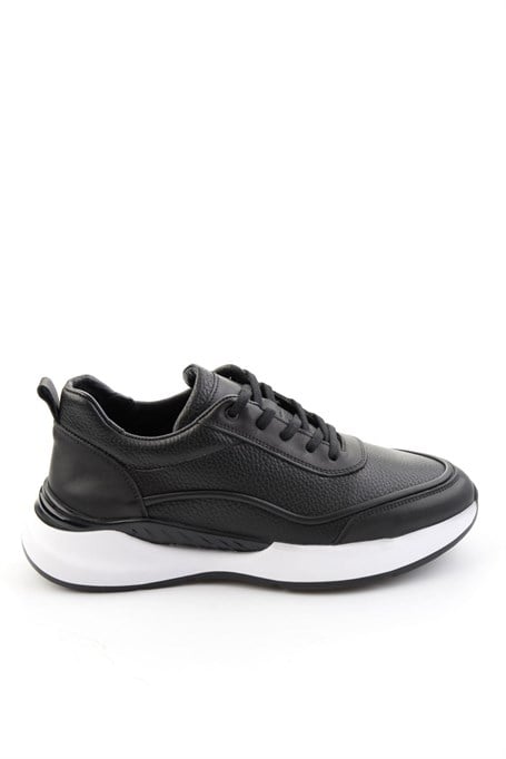 Siyah Hakiki Deri Erkek Sneaker E01958176543