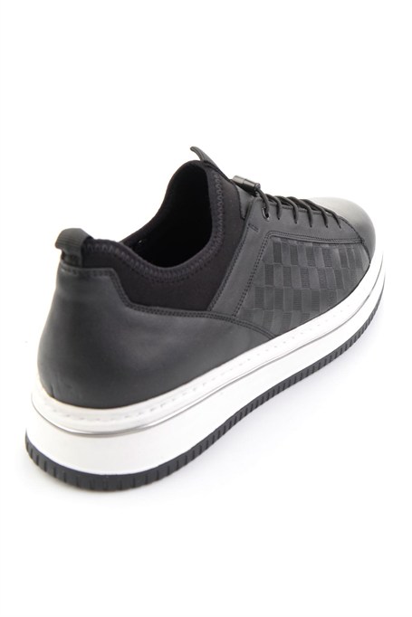 Siyah Hakiki Deri Erkek Sneaker E01958181643