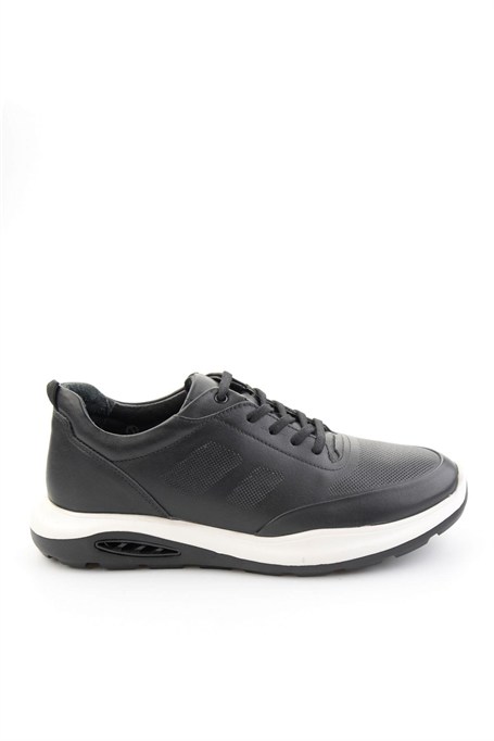 Siyah Hakiki Deri Erkek Sneaker E01958176343