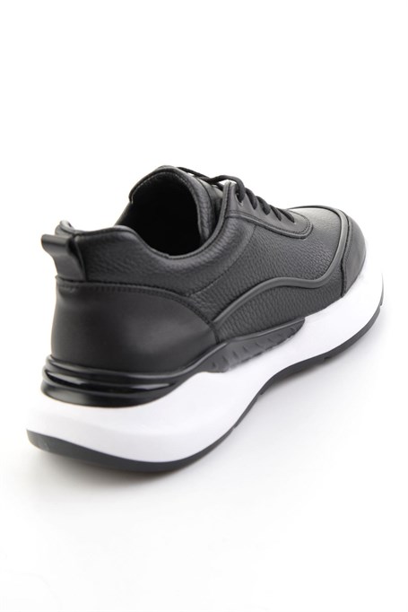 Siyah Hakiki Deri Erkek Sneaker E01958176543