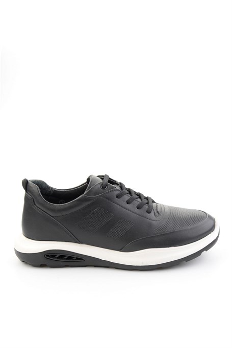 Siyah Hakiki Deri Erkek Sneaker E01958176343