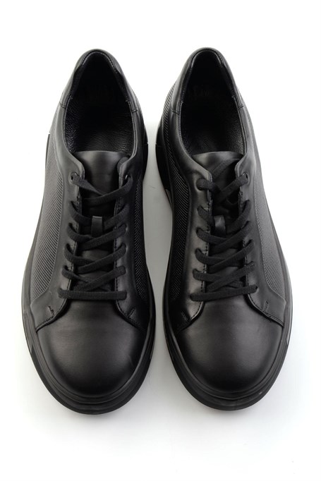 Siyah Hakiki Deri Erkek Sneaker E01958176643