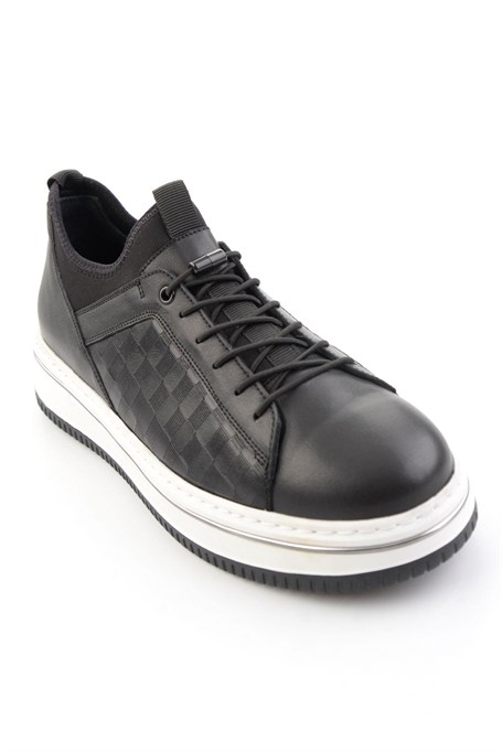 Siyah Hakiki Deri Erkek Sneaker E01958181643
