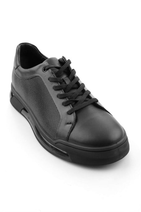 Siyah Hakiki Deri Erkek Sneaker E01958176643
