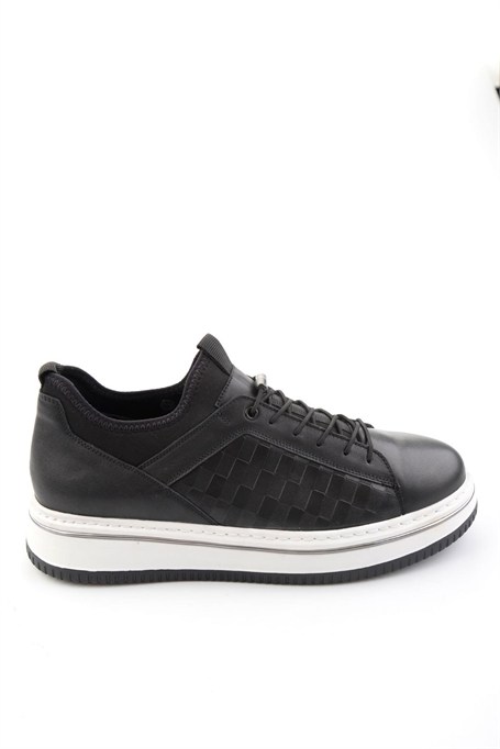 Siyah Hakiki Deri Erkek Sneaker E01958181643