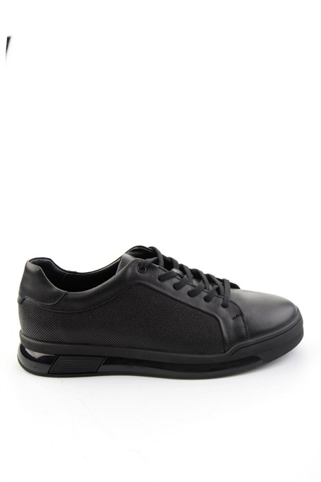 Siyah Hakiki Deri Erkek Sneaker E01958176643