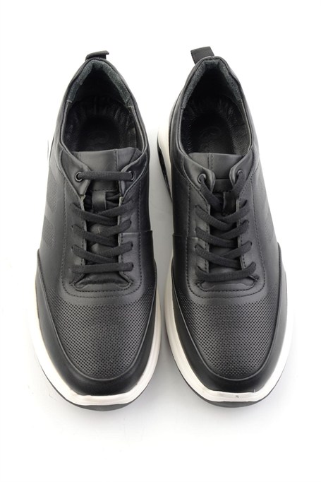 Siyah Hakiki Deri Erkek Sneaker E01958176343