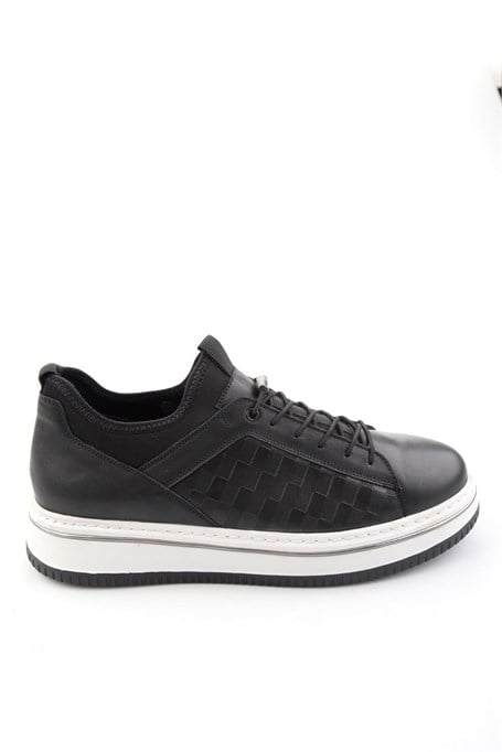 Siyah Hakiki Deri Erkek Sneaker E01958181643