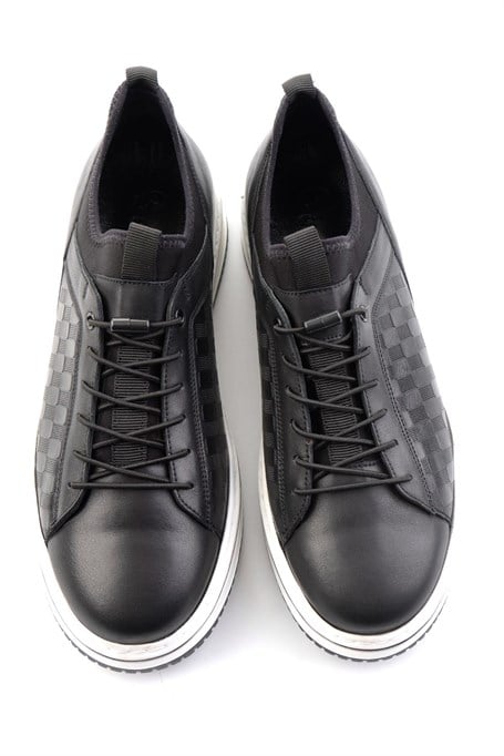 Siyah Hakiki Deri Erkek Sneaker E01958181643