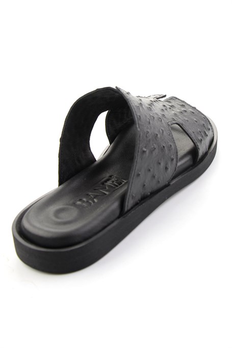Siyah Hakiki Deri Erkek Terlik E04433333310