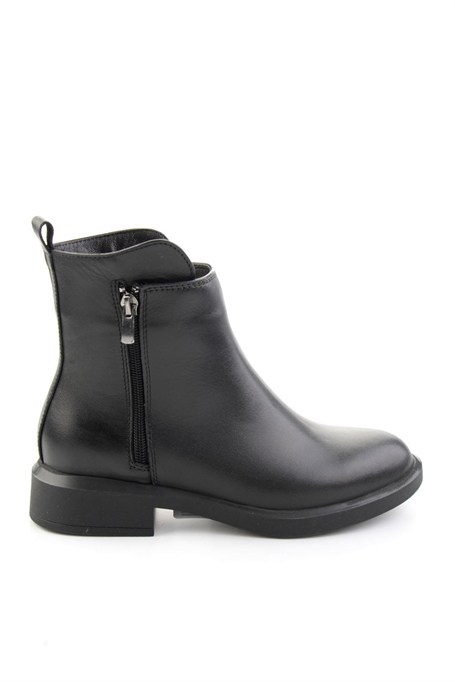 Siyah Hakiki Deri Kadın Bot & Bootie K02788003003
