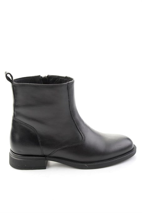 Siyah Hakiki Deri Kadın Bot & Bootie K02793222203