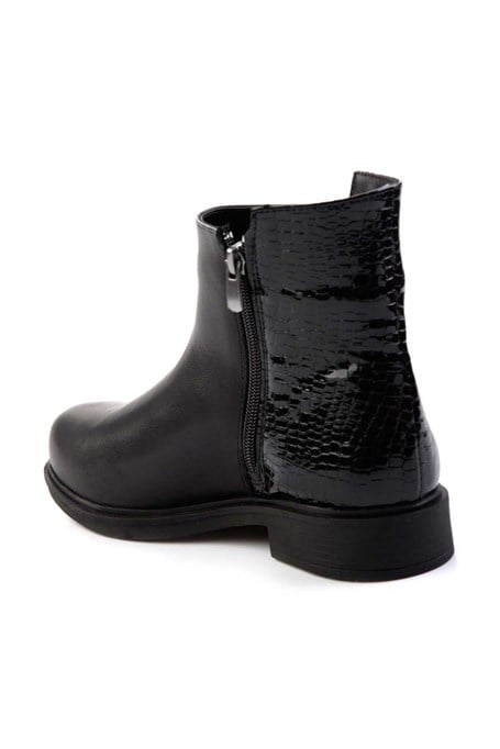 Siyah Hakiki Deri Kadın Bot & Bootie K02586307003