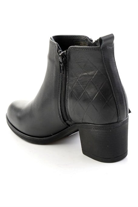 Siyah Hakiki Deri Kadın Bot & Bootie K02750043103