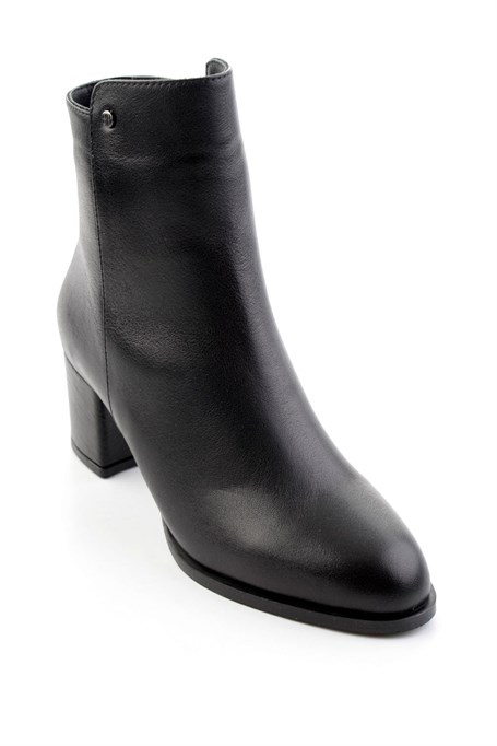 Siyah Hakiki Deri Kadın Bot & Bootie K02208020903