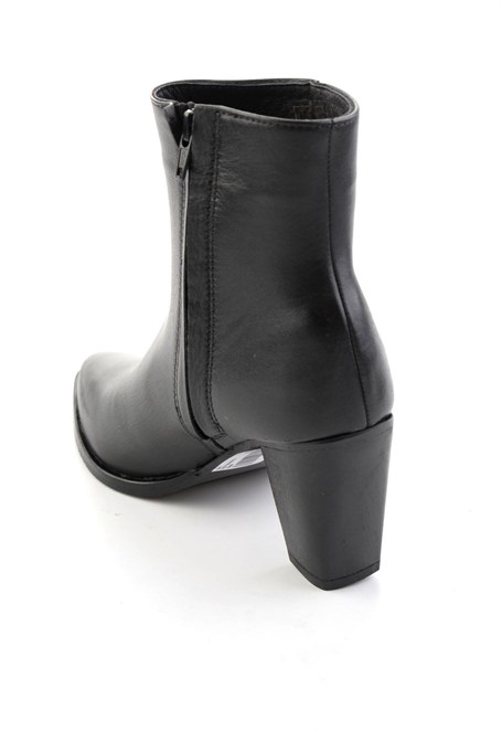 Siyah Hakiki Deri Kadın Bot & Bootie K02750740703