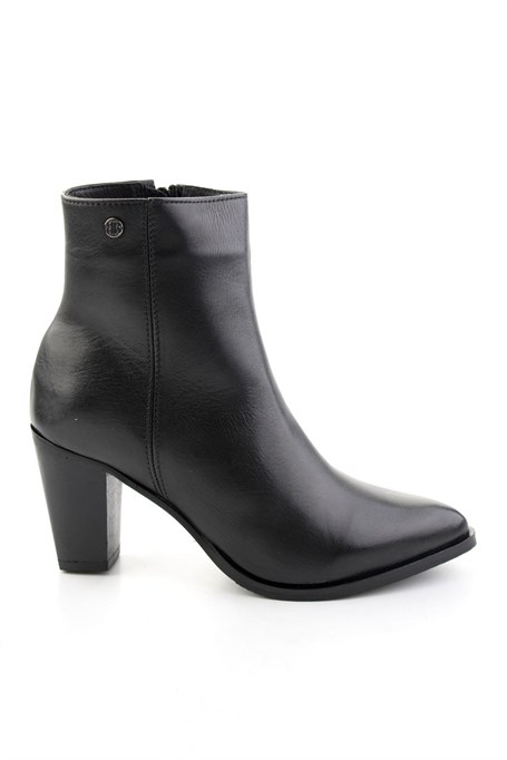 Siyah Hakiki Deri Kadın Bot & Bootie K02750740703