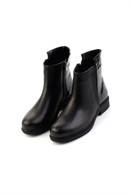Siyah Hakiki Deri Kadın Bot & Bootie K02586307003