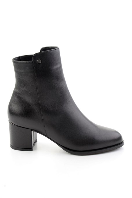 Siyah Hakiki Deri Kadın Bot & Bootie K02208020903