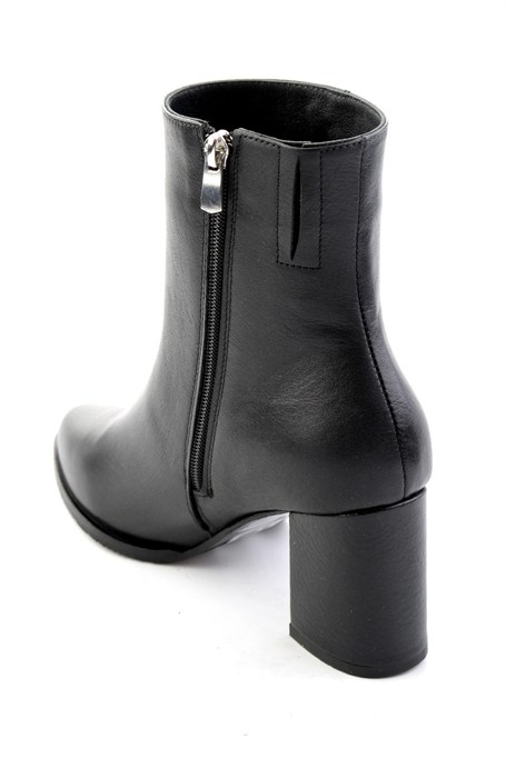 Siyah Hakiki Deri Kadın Bot & Bootie K02208562803